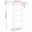 Skydedør 93 x 211 cm Massivt fyrretræ og glas Hvid og sort
