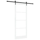 Skydedør 93 x 232 cm Massivt fyrretræ og glas Hvid og sort