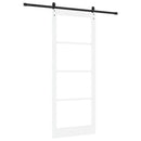 Skydedør 93 x 232 cm Massivt fyrretræ og glas Hvid og sort