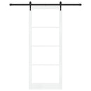 Skydedør 93 x 232 cm Massivt fyrretræ og glas Hvid og sort