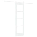 Skydedør 61 x 198,5 cm Massivt fyrretræ og glas Hvid