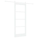 Skydedør 83 x 202 cm Massivt fyrretræ og glas Hvid