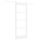 Skydedør 83 x 211 cm Massivt fyrretræ og glas Hvid