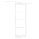 Skydedør 83 x 211 cm Massivt fyrretræ og glas Hvid