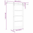 Skydedør 93 x 202 cm Massivt fyrretræ og glas Naturfarvet