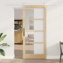 Skydedør 93 x 211 cm Massivt fyrretræ og glas Naturfarvet