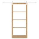 Skydedør 93 x 211 cm Massivt fyrretræ og glas Naturfarvet