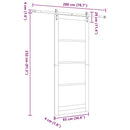 Skydedør 93 x 232 cm Massivt fyrretræ og glas Naturfarvet