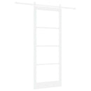 Skydedør 93 x 232 cm Massivt fyrretræ og glas Hvid