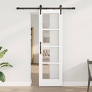 Skydedør ORKDAL 61 x 198,5 cm Massivt fyrretræ og glas Hvid