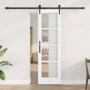 Skydedør ORKDAL 61 x 198,5 cm Massivt fyrretræ og glas Hvid