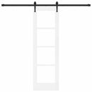 Skydedør ORKDAL 61 x 198,5 cm Massivt fyrretræ og glas Hvid