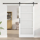Skydedør ORKDAL 93 x 202 cm Massivt fyrretræ og glas Hvid
