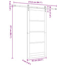 Skydedør ORKDAL 93 x 211 cm Massivt fyrretræ og glas