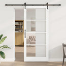 Skydedør ORKDAL 93 x 211 cm Massivt fyrretræ og glas Hvid