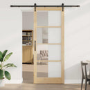 Skydedør ORKDAL 93 x 232 cm Massivt fyrretræ og glas