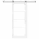 Skydedør ORKDAL 93 x 232 cm Massivt fyrretræ og glas Hvid