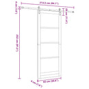 Skydedør ORKDAL 93 x 232 cm Massivt fyrretræ og glas Hvid