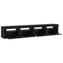 TV-skab 2 pcs Sort eg 240 x 35 x 40 cm Konstrueret træ
