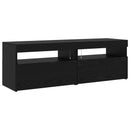 TV-skab med LED 3 pcs Sort eg 260 x 37 x 40 cm Konstrueret træ