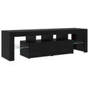 TV-skab med LED 3 pcs Sort eg 260 x 37 x 40 cm Konstrueret træ