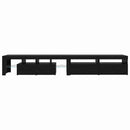 TV-skab med LED 3 pcs Sort eg 260 x 37 x 40 cm Konstrueret træ