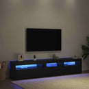 TV-skab 2 pcs Sort eg 195 x 35 x 40 cm Konstrueret træ