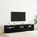 TV-skab 2 pcs Sort eg 195 x 35 x 40 cm Konstrueret træ
