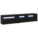TV-skab 2 pcs Sort eg 195 x 35 x 40 cm Konstrueret træ