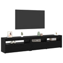 TV-skab 2 pcs Sort eg 195 x 35 x 40 cm Konstrueret træ