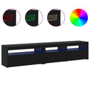TV-skab 2 pcs Sort eg 195 x 35 x 40 cm Konstrueret træ