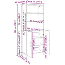 Highboard Sort eg 69,5 x 32,5 x 180 cm Konstrueret træ