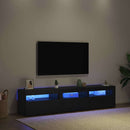 TV-skab 2 pcs Sort eg 180 x 35 x 40 cm Konstrueret træ