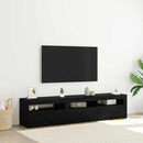 TV-skab 2 pcs Sort eg 180 x 35 x 40 cm Konstrueret træ