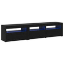 TV-skab 2 pcs Sort eg 180 x 35 x 40 cm Konstrueret træ
