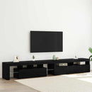 TV-skab med LED 2 pcs Sort eg 260 x 37 x 40 cm Konstrueret træ