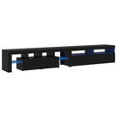 TV-skab med LED 2 pcs Sort eg 260 x 37 x 40 cm Konstrueret træ