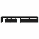 TV-skab med LED 2 pcs Sort eg 260 x 37 x 40 cm Konstrueret træ