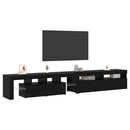 TV-skab med LED 2 pcs Sort eg 260 x 37 x 40 cm Konstrueret træ