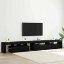 TV-skab 3 pcs Sort eg 290 x 36,5 x 40 cm Konstrueret træ