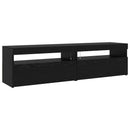 TV-skab 3 pcs Sort eg 290 x 36,5 x 40 cm Konstrueret træ