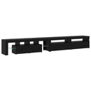 TV-skab 3 pcs Sort eg 290 x 36,5 x 40 cm Konstrueret træ
