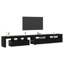 TV-skab 3 pcs Sort eg 290 x 36,5 x 40 cm Konstrueret træ