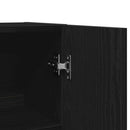 Vaskemaskineskab 2 pcs Sort eg 70,5 x 71,5 x 181,5 cm