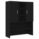 Vaskemaskineskab 2 pcs Sort eg 70,5 x 71,5 x 181,5 cm