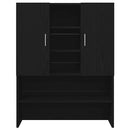 Vaskemaskineskab 2 pcs Sort eg 70,5 x 71,5 x 181,5 cm