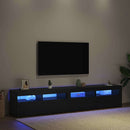 TV-skab 2 pcs Sort eg 210 x 35 x 40 cm Konstrueret træ