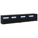 TV-skab 2 pcs Sort eg 210 x 35 x 40 cm Konstrueret træ