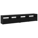 TV-skab 2 pcs Sort eg 210 x 35 x 40 cm Konstrueret træ