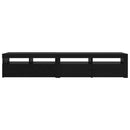 TV-skab 2 pcs Sort eg 210 x 35 x 40 cm Konstrueret træ